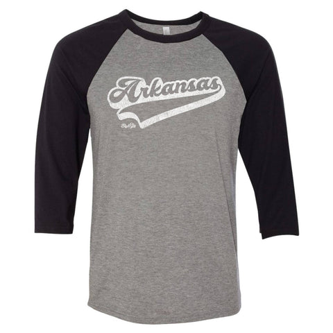 Arkansas Script Raglan - Black/Heather