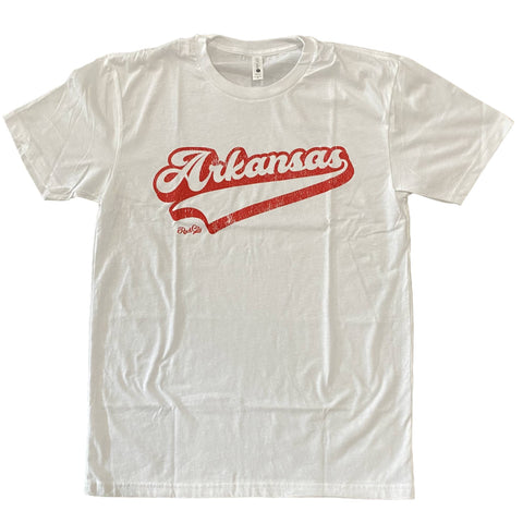 Arkansas Script Tee - White