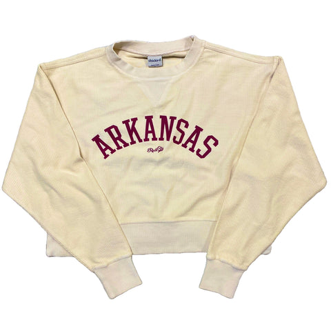 Arkansas Cropped Corded Sweatshirt Natural