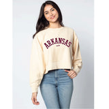 Arkansas Cropped Corded Sweatshirt - Natural