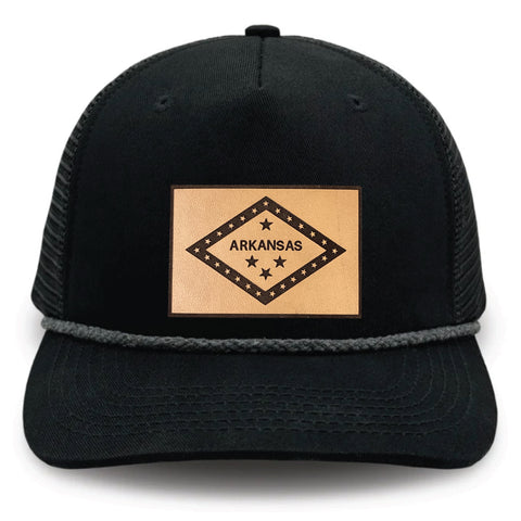 Black Rope Hat - Leather Flag