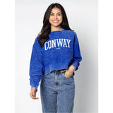 Conway Cropped Corded Sweatshirt - Royal