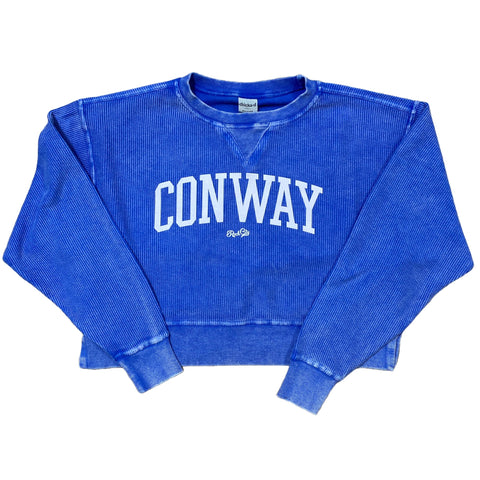 Conway Cropped Corded Sweatshirt - Royal