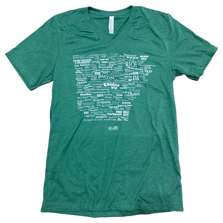 AR Food Map V Neck - Green