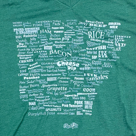 AR Food Map V Neck - Green