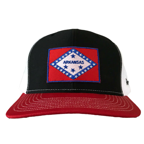 Arkansas Flag Hat - Black/Red