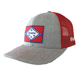 Arkansas Flag Hat - Grey/Red