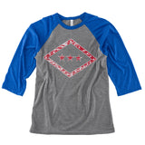 Arkansas Flag Raglan - Blue