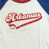 AR Script Kids Raglan - White/Blue/Red