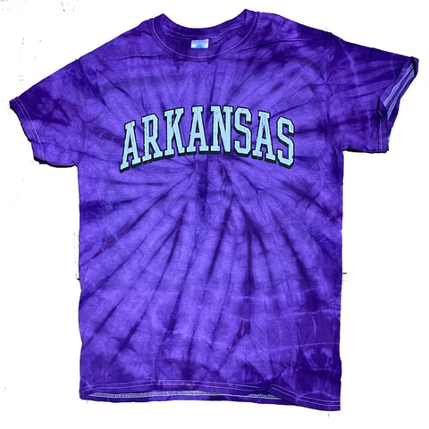 Arkansas Tie Dye Tee - Purple