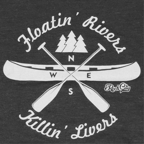 Floatin' Rivers Charcoal Tee - Old
