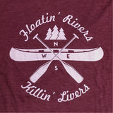 Floatin' Rivers Burgundy Tee - Old