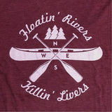 Floatin' Rivers Burgundy Tee