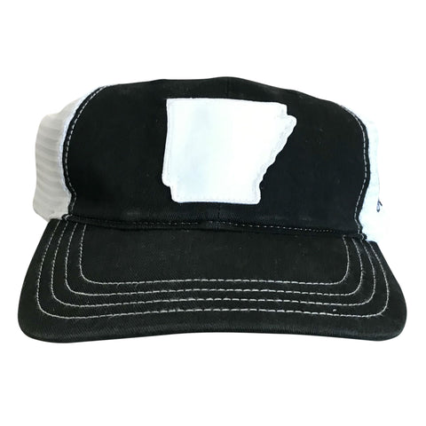 State of AR Hat - Unstructured Black/White